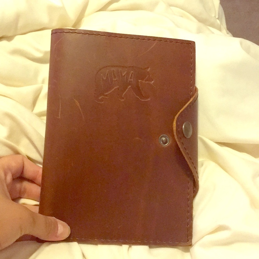 MAMMA BEAR real leather journal (pages excluded)